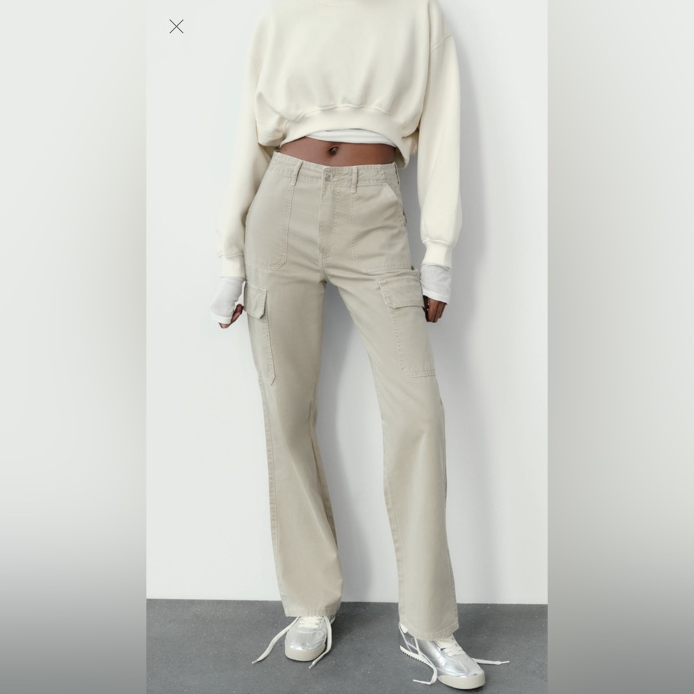 Zara DARK GRAY Cargo Pants, Size 4 (never worn)